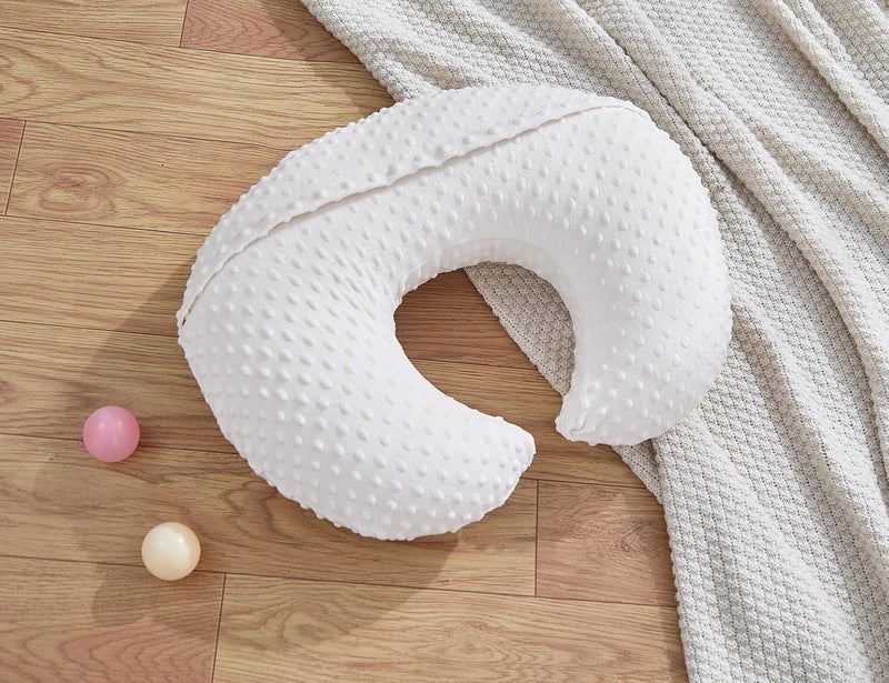 DONOMILO Dots Nursing Pillow Cover, Case Plush Breathable Breastfeeding Pillow Slipcover Fits Nursing Pillow, Super Soft Snug Positioners for Baby Boy Baby Girl (Bright White) - Image 5